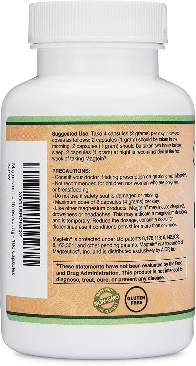 Magnesium L-Threonate Capsules, 2000 mg, 100 Count P2229