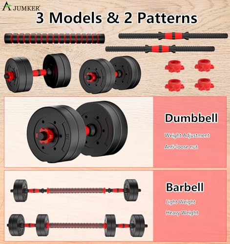 Adjustable Dumbbells Set, 20LBS Barbell for Home Gym Workout K53646