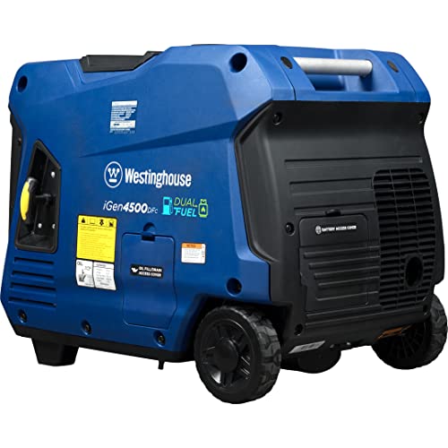 5000 Peak Watt Dual Fuel Portable Inverter Generator with Wheel & Handle Kit F235672