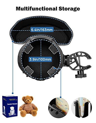 Wheelchair Cup Holder with Small Storage Box, Fits Walker, Rollator, Stroller C89199