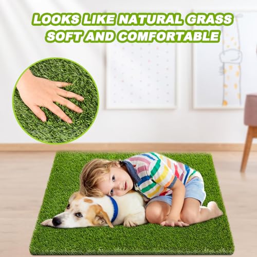 2 Pack 26"x30" Reusable Dog Grass Pee Pads with Drainage Holes U9354