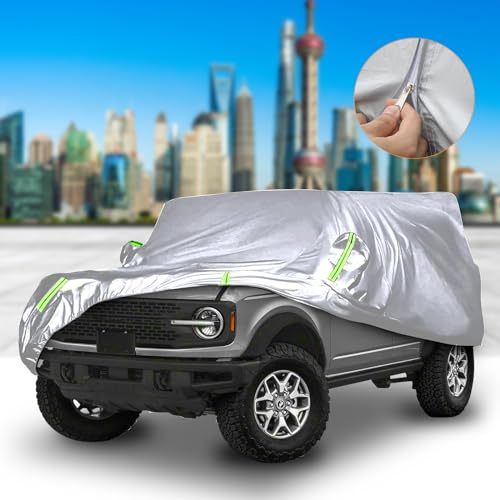 Car Cover for Jeep Gladiator JT 2020-2024, Waterproof 600D Oxford Fabric with Zipper Door K42360