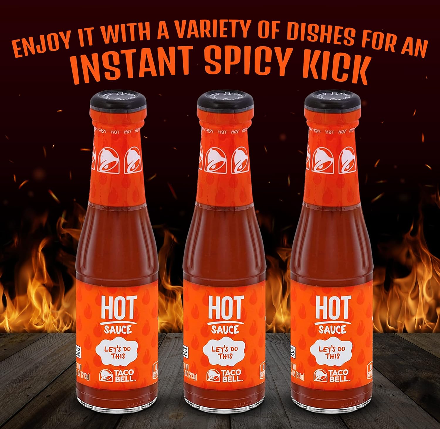 Taco Bill Hot Sauce Bottle, 3 Pack Taco Sauce Condiment Seasoning for Tacos, Salads, Chips, Quesadillas, Chicken, Tex Mex, Burritos, 7.5 oz Each B827944