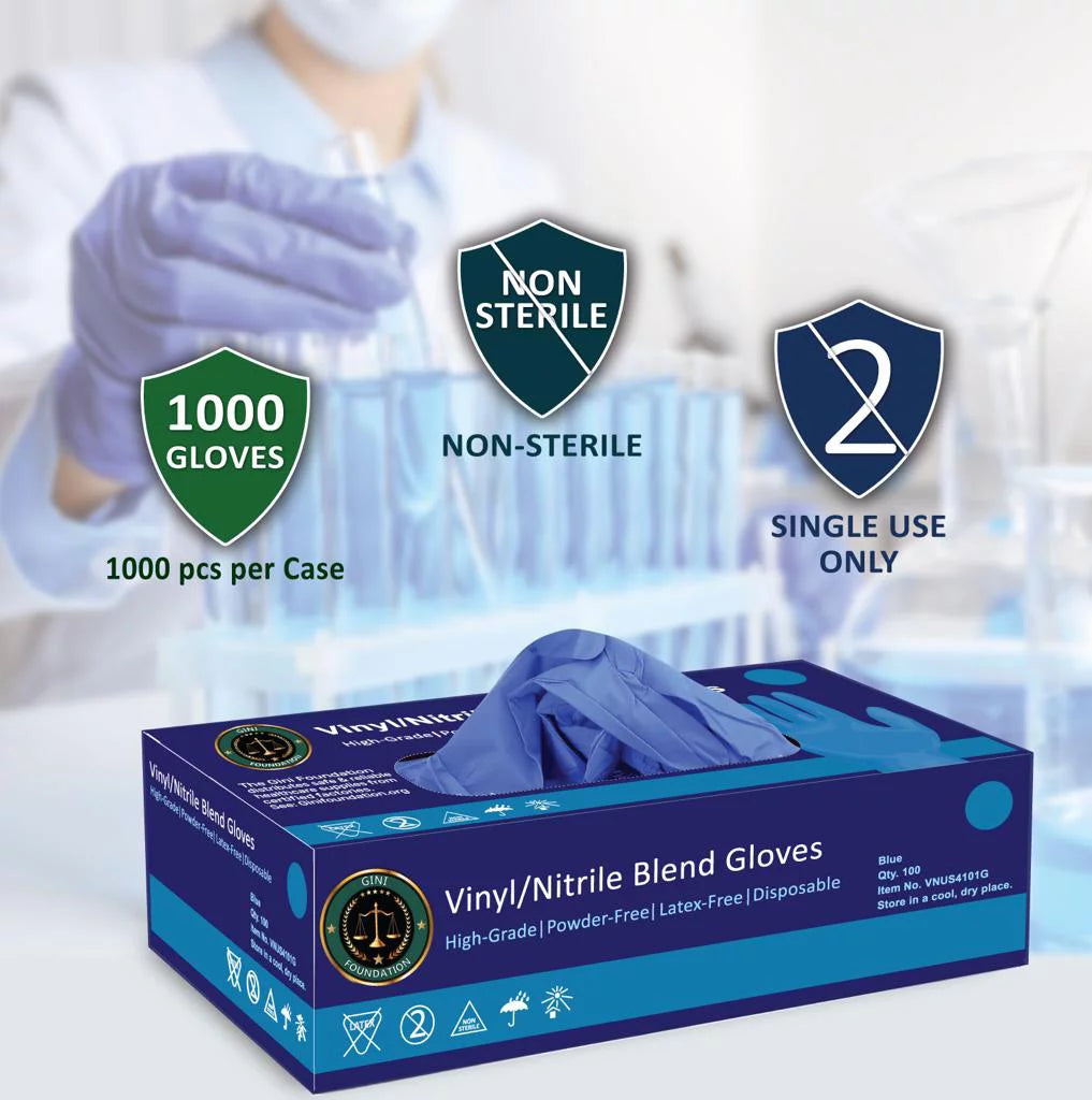 Disposable Nitrile-Vinyl Exam Gloves, Latex Free, Small, 1000/Case S951688