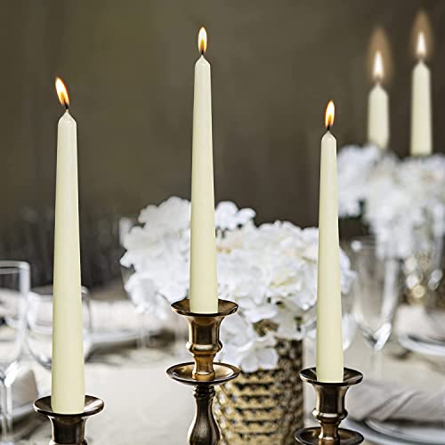 Ivory Taper Candles 10 Inch, 100 Count, 7+ Hour Burn G920