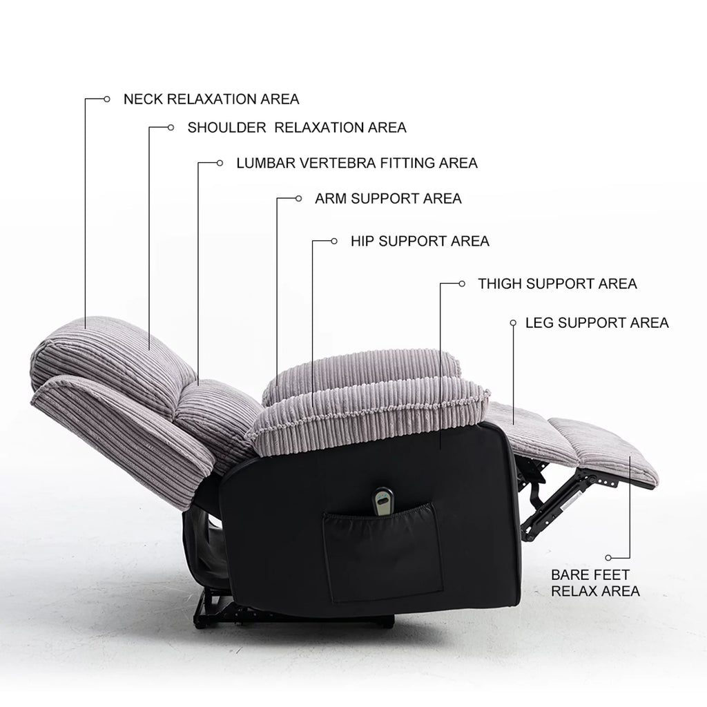 Electric Lift Recliner with Heat and Massage, Padded Arms, USB W62459