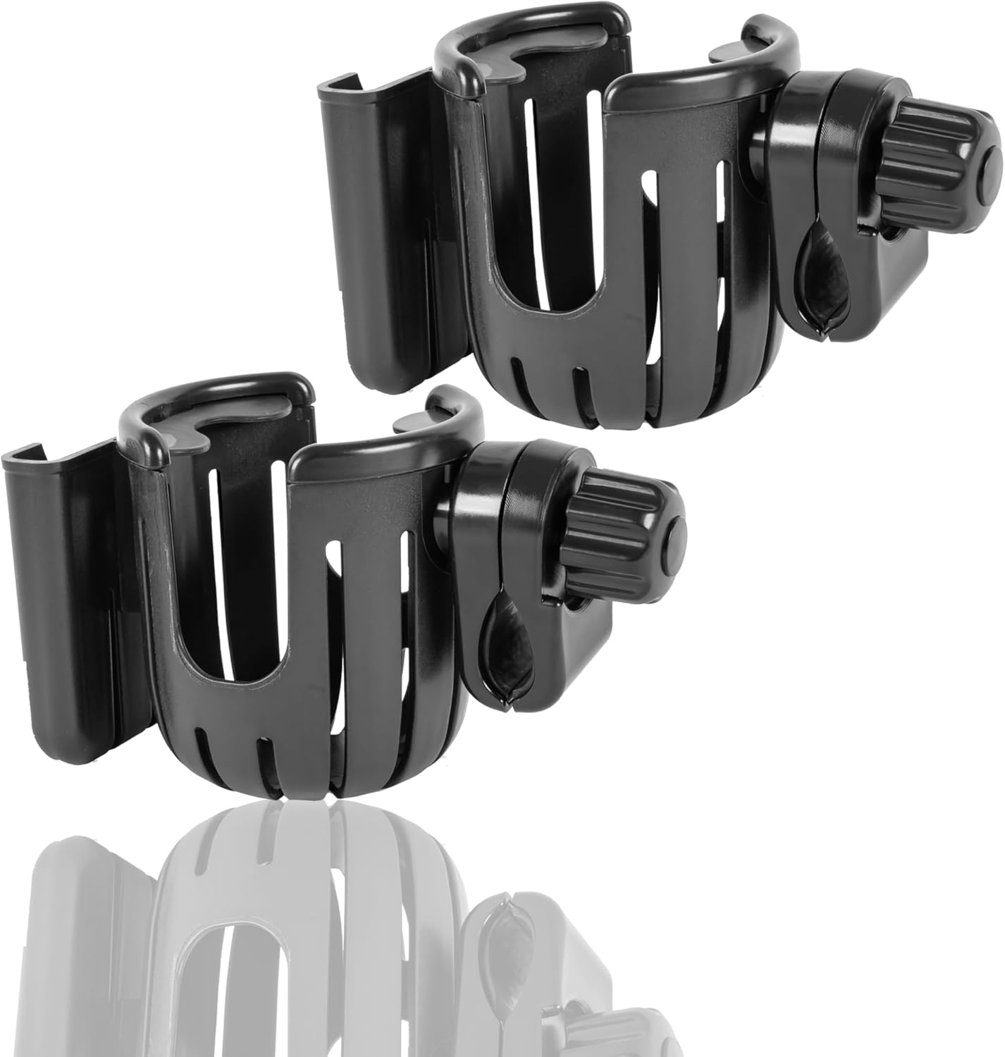 2 Packs Stroller Cup Holder with Phone Holder, Bike Cup Holder, Cup Holder for Uppababy Stroller, 2-in-1 Universal Cup Phone Holder for Stroller, Bike, Wheelchair, Walker, Scooter