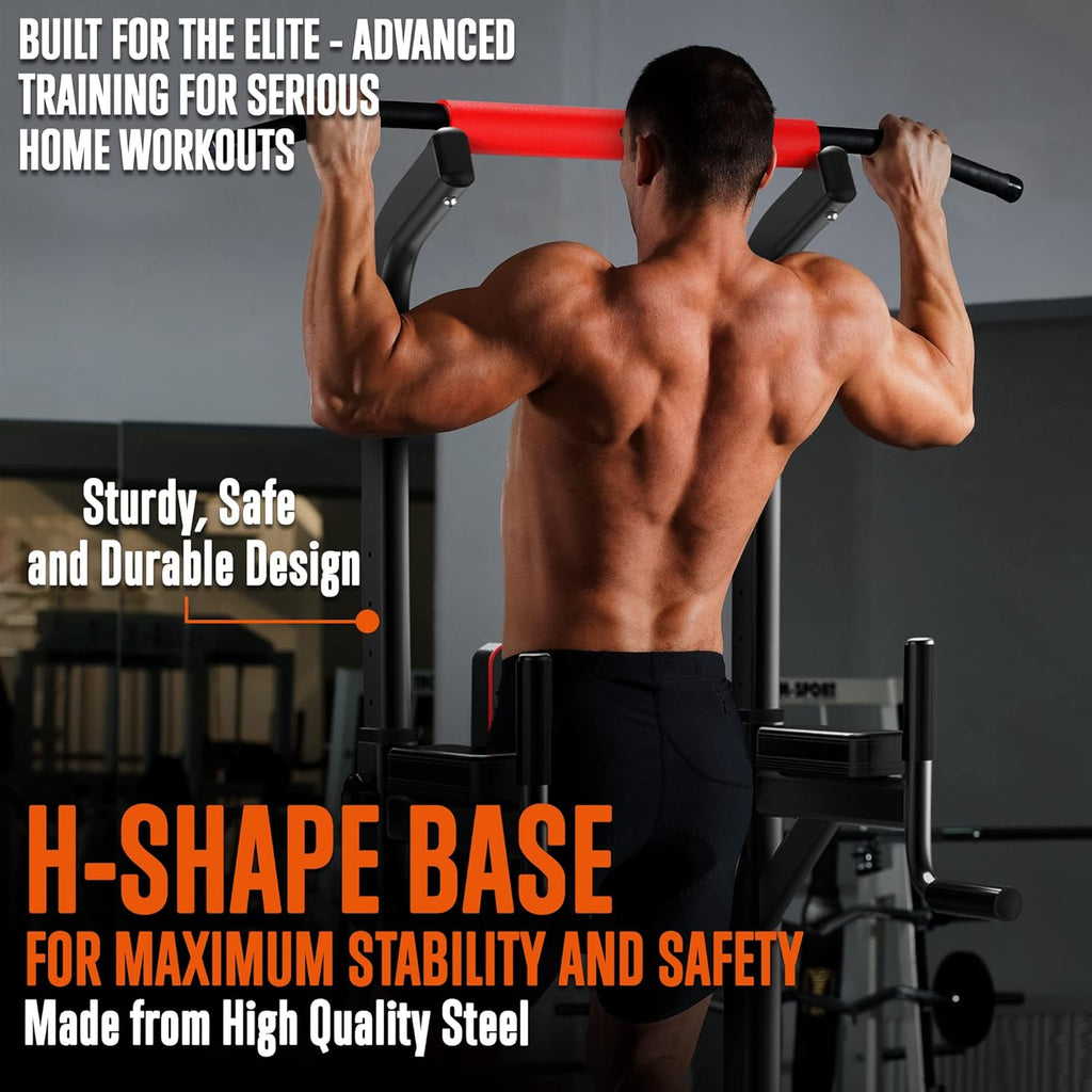 Pull-Up Workout Station with Bench - Multifunctional Home Gym Equipment V259996