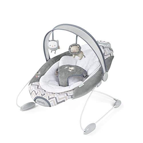 Automatic Baby Bouncer Seat with White Noise, Music, Toy Bar & 2 Plush Infant Toys, 0-6 Months Up to 20 lbs T1932