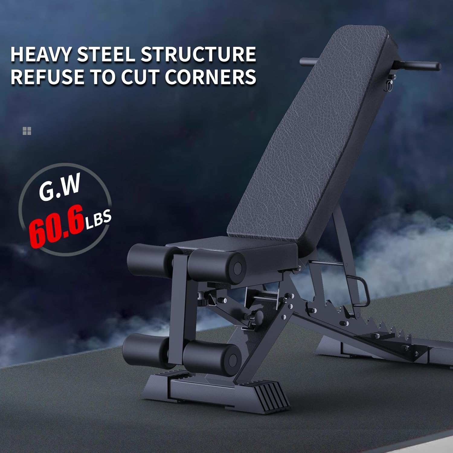 Adjustable Weight Bench, 1100 LB Capacity, Foldable Flat/Incline/Decline for Home Gym N45278