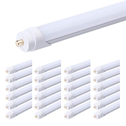 Single Pin T8 96" 8ft LED Tube 45W, 8' LED Fluorescent Tube Replacement,AC 85V 277V Input, 5000K Super Bright White,4500LM Frosted Lens Cover Super Bright 25-Pack… (25 Pack Frosted Cover)