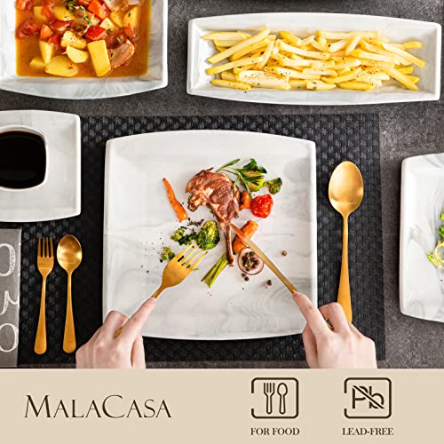 Porcelain Dinnerware Set for 6, 30 Piece Plates and Bowls U851561