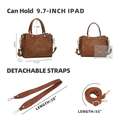 Women PU Leather Top Handle Satchel Shoulder Bag Tote G19535