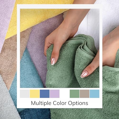 6 Piece Bath Towel Set - Soft Absorbent Quick Dry - 100% Turkish Cotton - Green X78224
