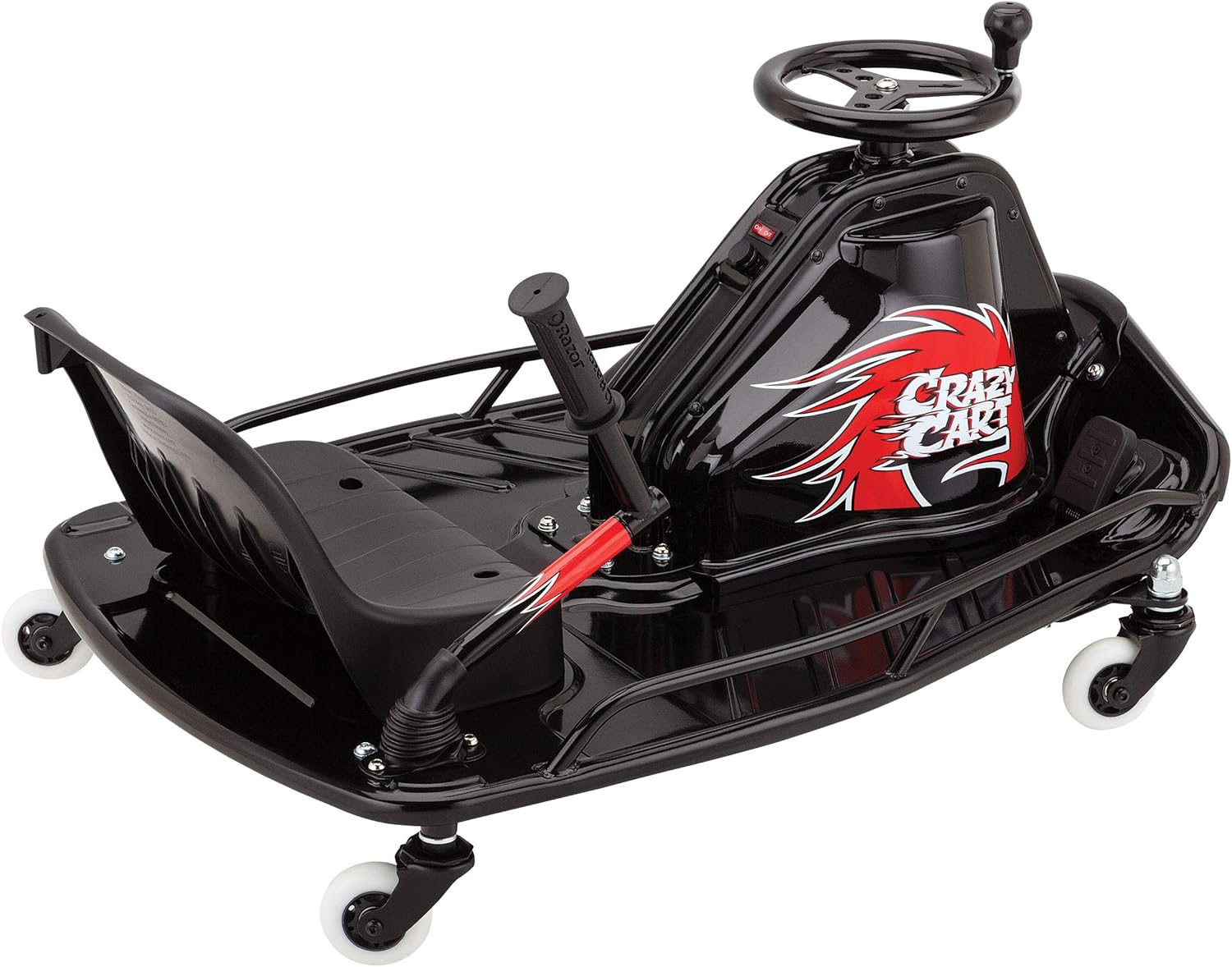 24V Electric Drifting Go Kart with Variable Speed, Up to 12 mph, Black/Red T428