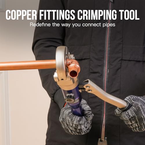 Hydraulic Copper Tube Crimping Tool with 1/2, 3/4, 1-inch Jaw B79589