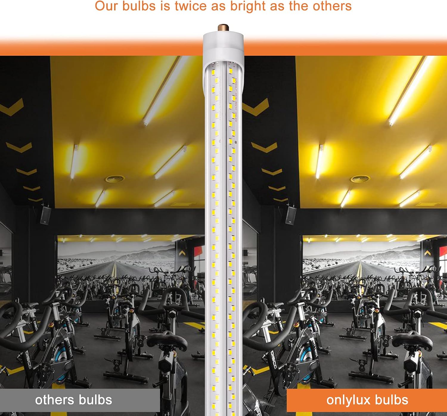 8ft LED Tube Light, 5000K, 90W, Clear Cover, 8 Pack B8206