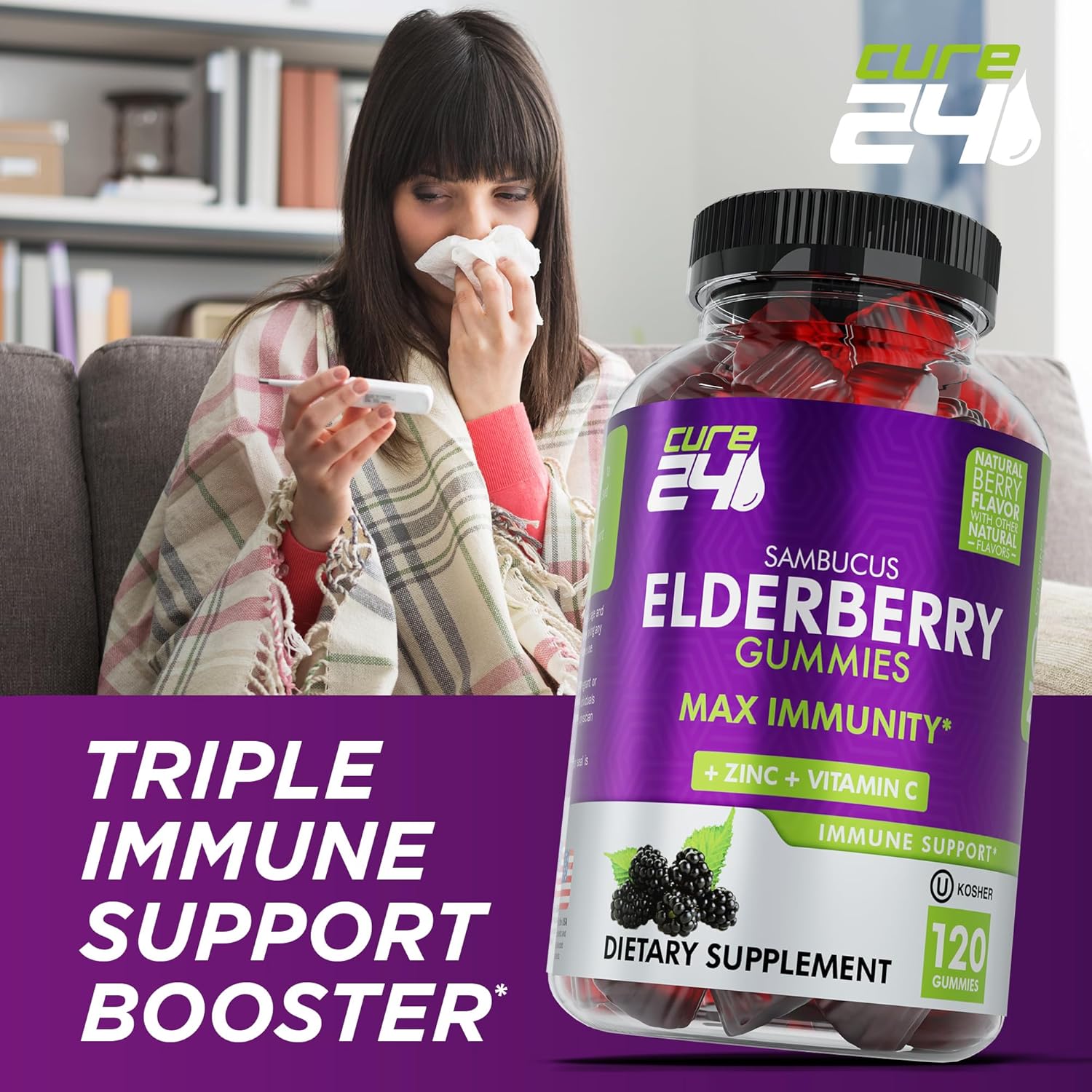 Elderberry Gummies with Vitamin C and Zinc Y749108