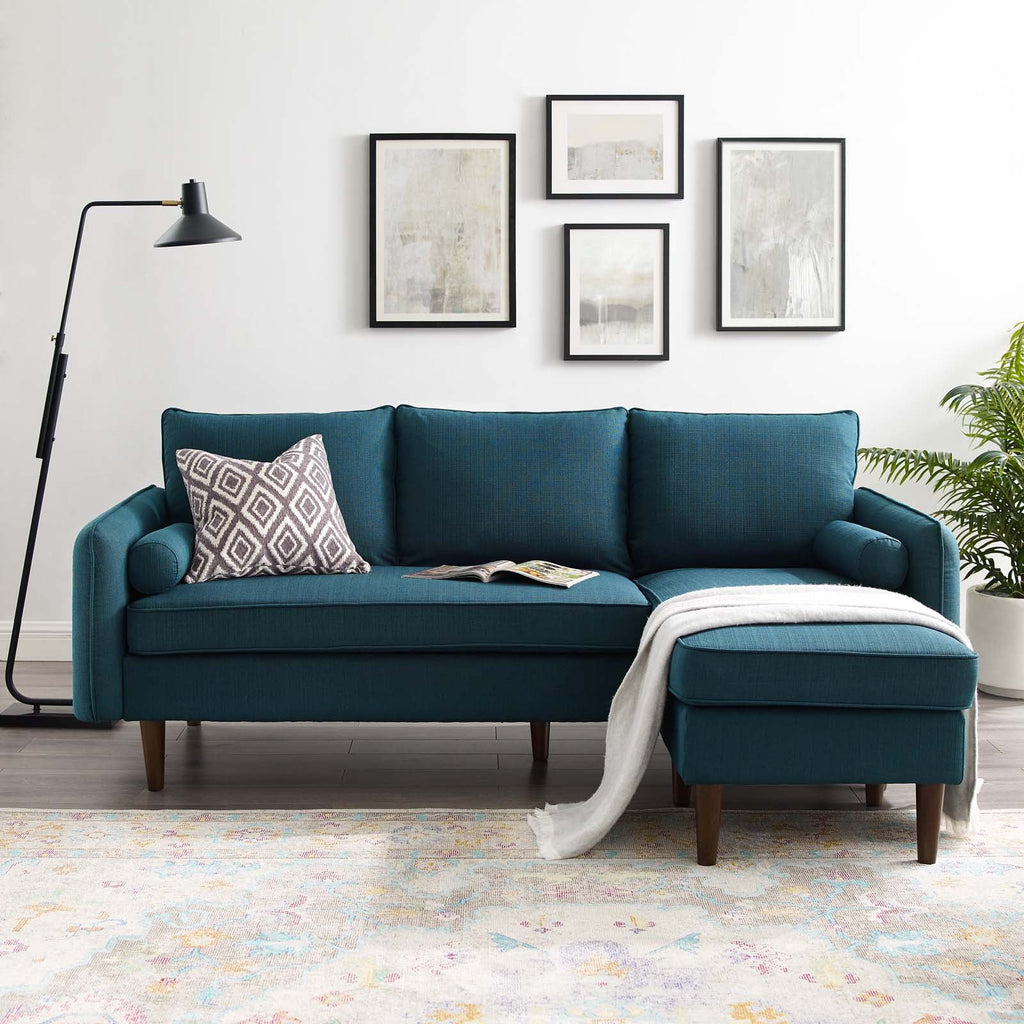 Navy Blue Fabric Sectional Sofa Set for Living Room L590663