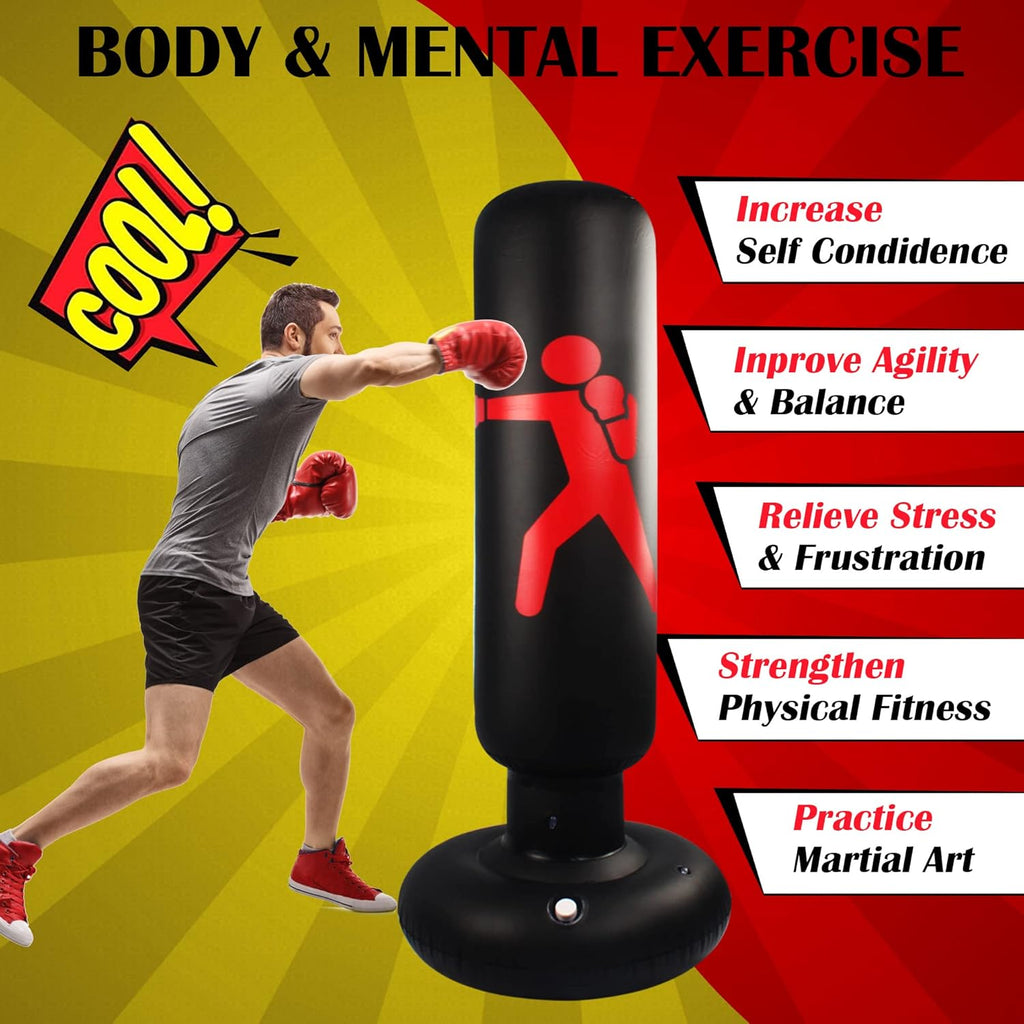 Freestanding Inflatable Punching Bag for Adults MMA Kickboxing Training N604