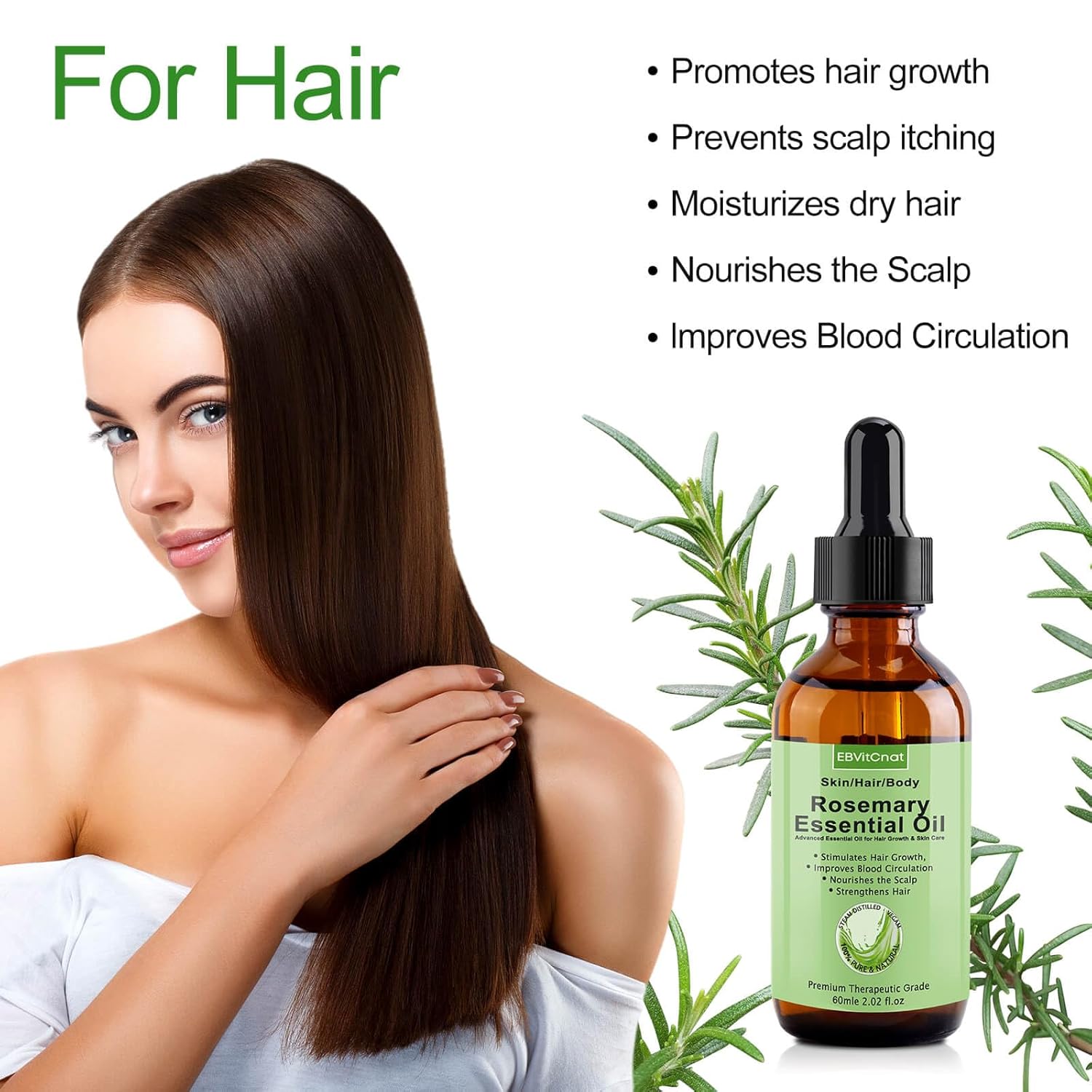 Rosemary Oil for Hair Growth, Pure Organic Essential Oil for Scalp and Hair S8575