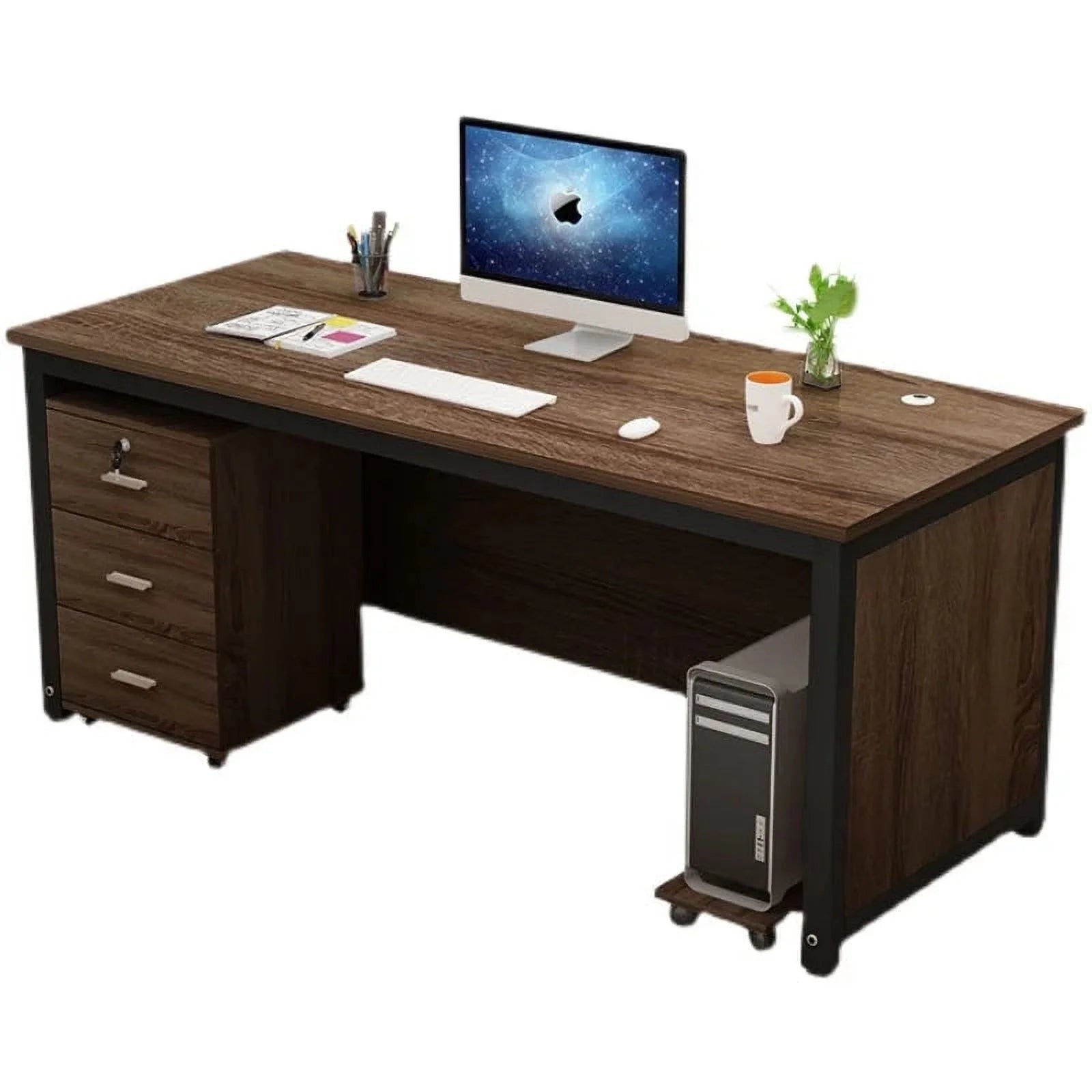 Standing Office Desk with Monitor Drawers A805299