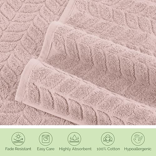 6-Piece 100% Turkish Cotton Towel Set - 2 Bath Towels, 2 Hand Towels, 2 Washcloths, Black D356326