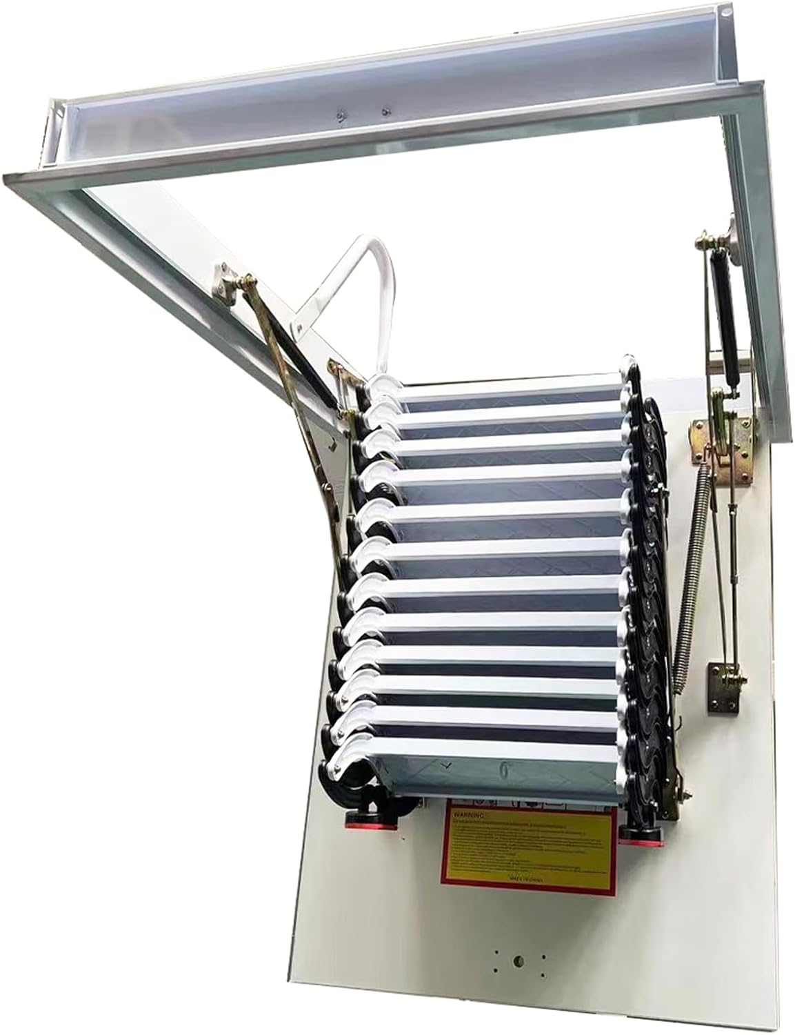 Retractable Pull Down Attic Ladder, 12 Steps Folding Ladder, 9.84ft Adjustable Height K617