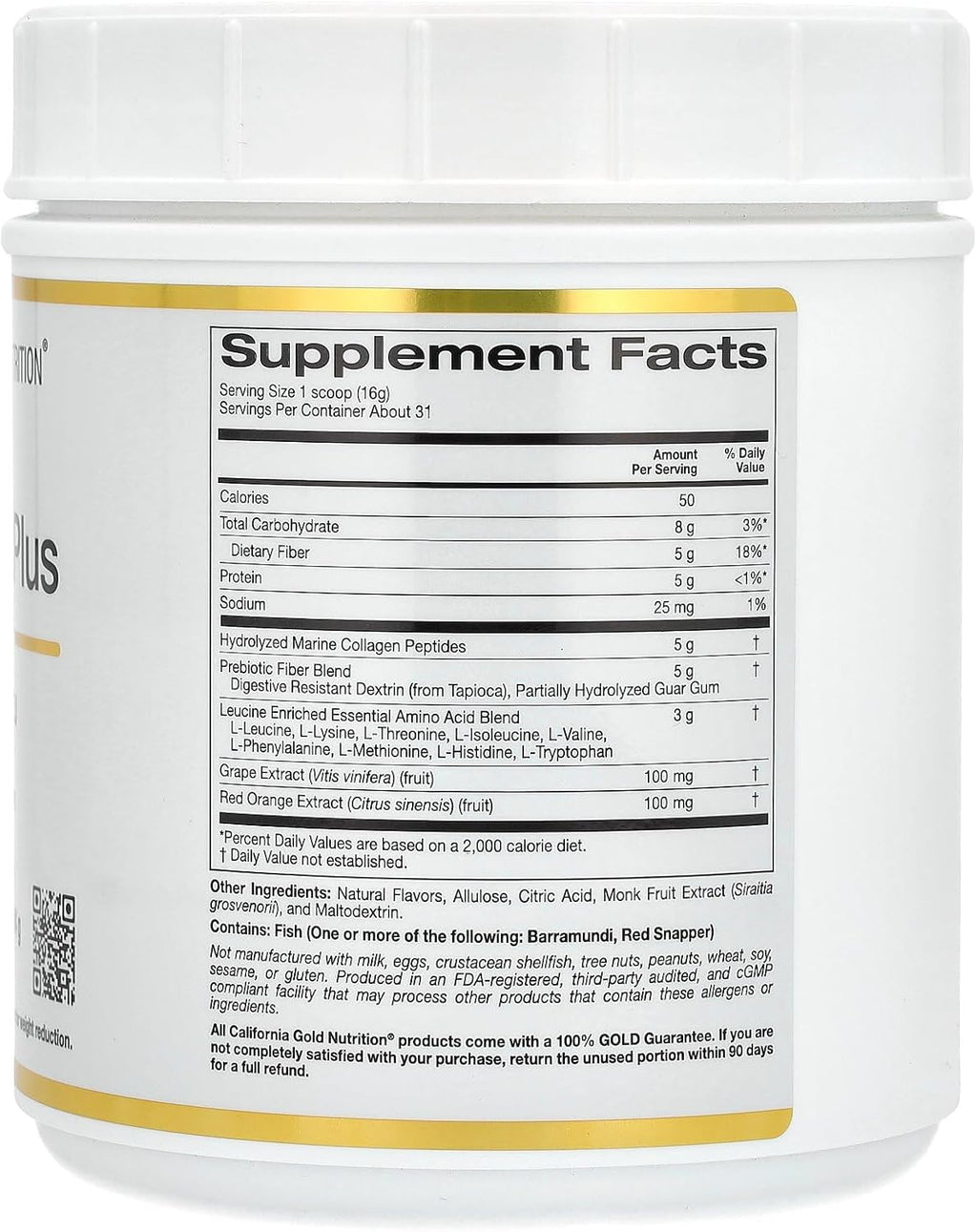 Collagen Peptides Powder with Fiber and Amino Acids, Watermelon Yuzu S7307