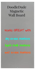 Large Magnet Board for Wall, Dry Erase White Board, Magnetic Bulletin Board (Metallic Silver, 23Wx46L)