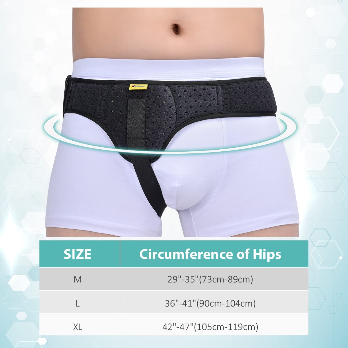 Hernia Belt Truss for Men and Women with Removable Compression Pads R9987
