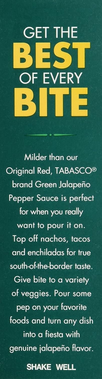Green Jalapeno Pepper Sauce, 2 oz bottle H944181