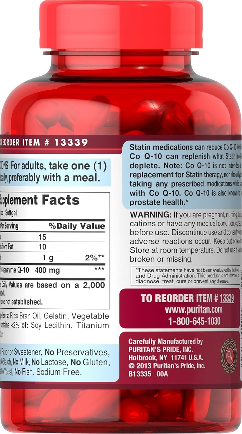 CoQ10 Softgel, 400 mg, 120 Count G588856