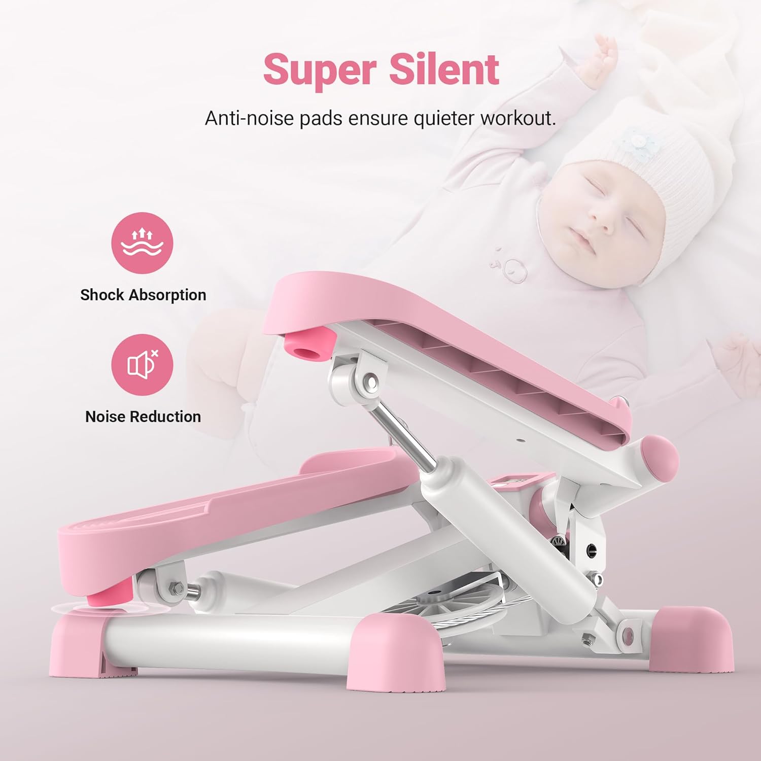 Mini Stepper with Resistance Bands for Full Body Workout Q172701
