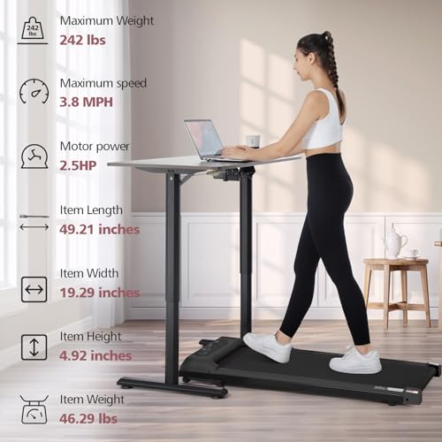 Under Desk Treadmill for Home with Remote Control and LED Display J996