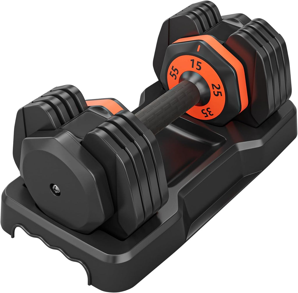 55LB 5-in-1 Adjustable Dumbbell with Anti-Slip Metal Handle for Home Gym V212