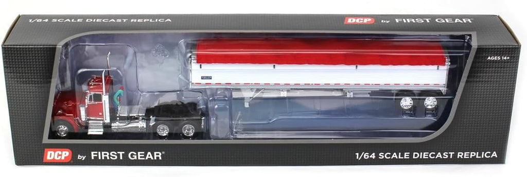 1/64 Red Peterbilt 379 Day Cab with White Grain Trailer E927175