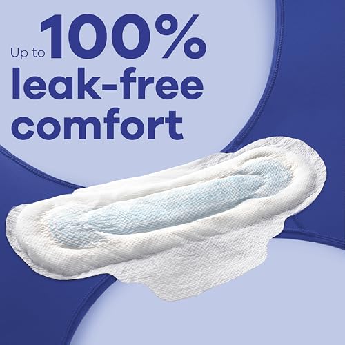 Maxi Pads for Women, Size 2 Long, Super Absorbency, with Wings, Unscented, 60 Count B17912
