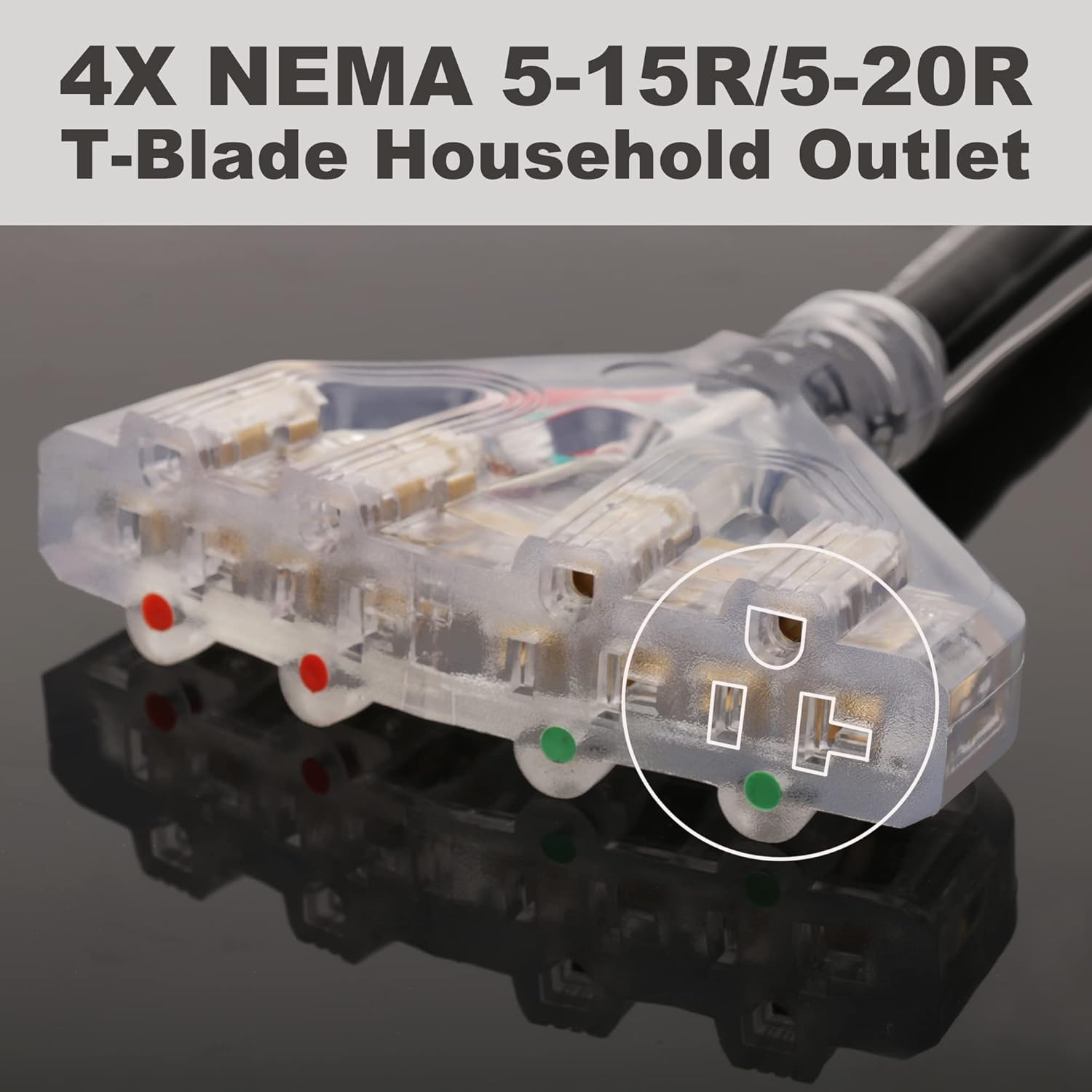 50 Amp to 110V RV Generator Adapter Cord, NEMA 14-50P to 4 Outlets K3525
