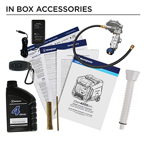 5000 Peak Watt Dual Fuel Portable Inverter Generator with Wheel & Handle Kit F235672