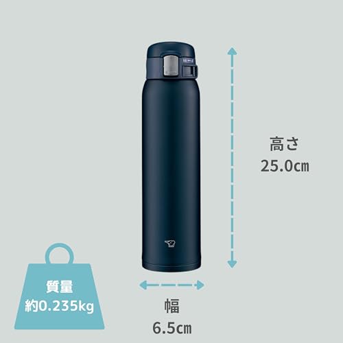 Stainless steel water bottle 600ml one-touch open navy J6980