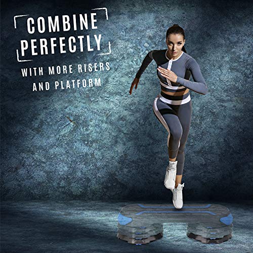 Adjustable Aerobic Step Platform with Rocker Balance Board for Home Workout Q2937