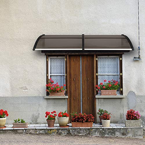 Window Awning Door Canopy Exterior, 30" x 40" Polycarbonate Cover Patio Door Awning Rain Snow Sunlight Protection C77854