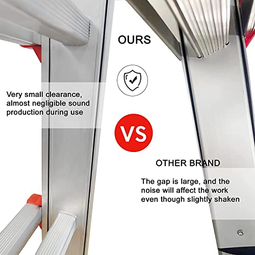 5 Step Multi-Position Ladder, 17 Ft Anti-Slip Aluminum Folding Ladder Q782600