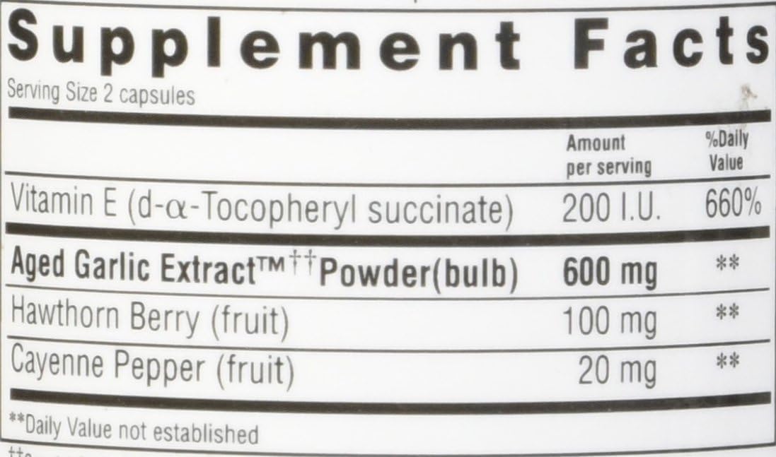 Aged Garlic Extract Heart Health Formula - 100 Capsules H502