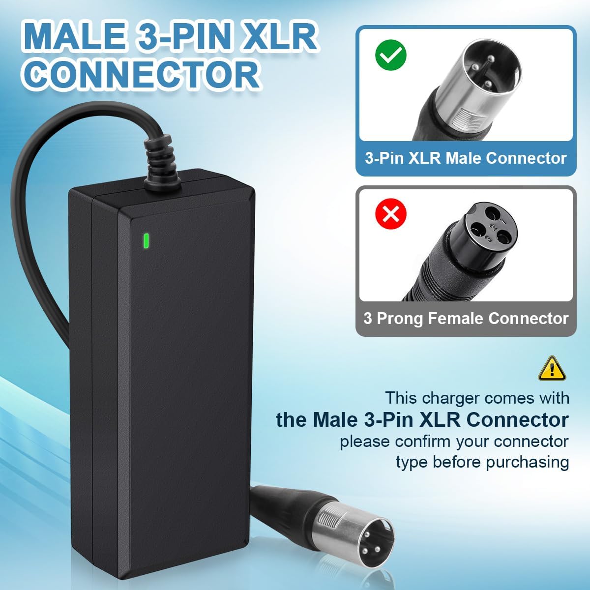 XLR Electric Scooter Battery Charger 24V 2A C8845