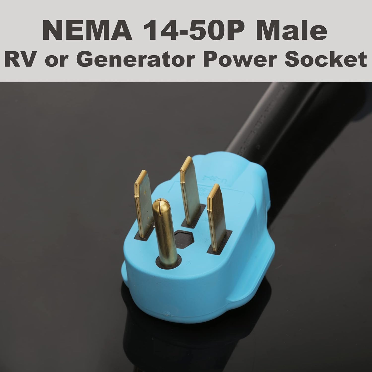 50 Amp to 110V RV Generator Adapter Cord, NEMA 14-50P to 4 Outlets K3525