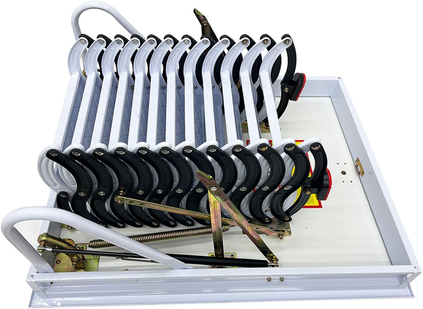 Retractable Pull Down Attic Ladder, 12 Steps Folding Ladder, 9.84ft Adjustable Height K617