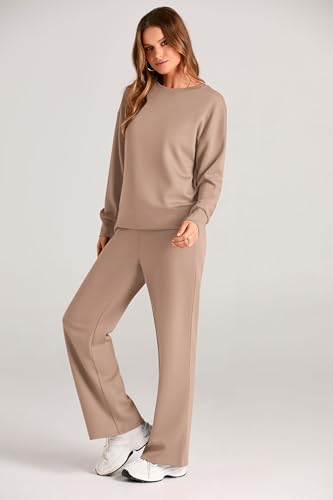 Women's 2 Piece Lounge Set Long Sleeve Tops and Pants S2586