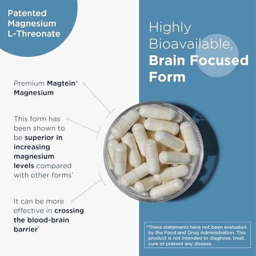 Magnesium L-Threonate Supplement for Brain Health, 90 Vegan Capsules F562683
